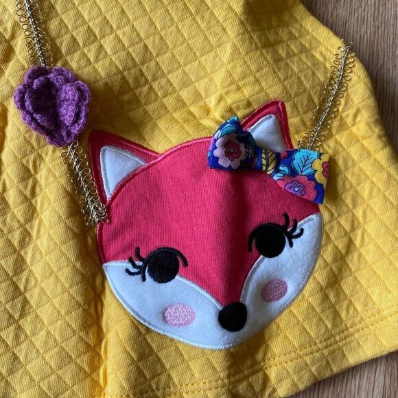 Kids Headquarters Flower Fox Long Sleeve 2 Piece Set Yellow Blue 18 Months - Picture 3 of 10